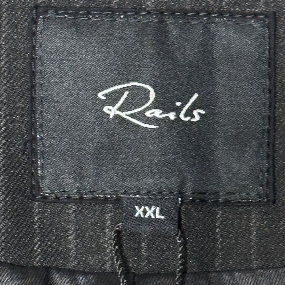 Rails Pinstriped Double Breasted Blazer Charcoal Women's XXL NWT Pockets Classic - Picture 2 of 13